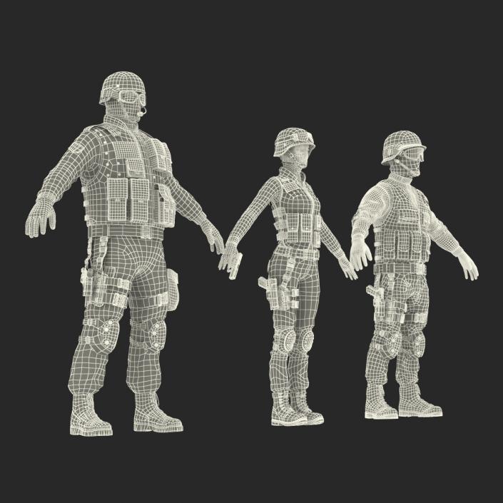 3D model SWAT Rigged Policemans 3D Models Collection 2