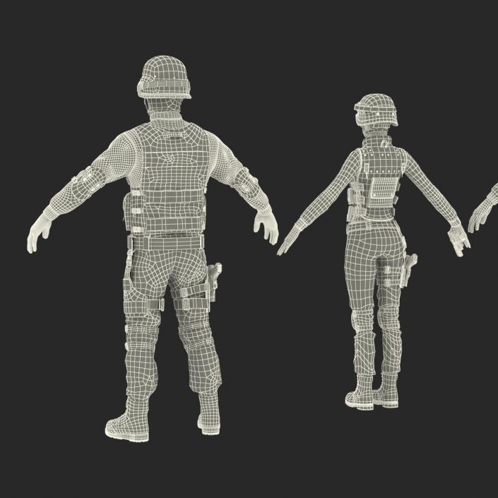 3D model SWAT Rigged Policemans 3D Models Collection 2