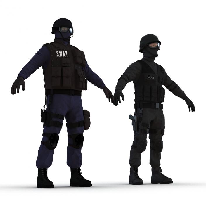 3D model SWAT Rigged Policemans 3D Models Collection 3