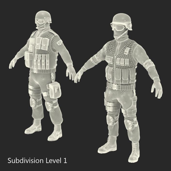 3D model SWAT Rigged Policemans 3D Models Collection 3