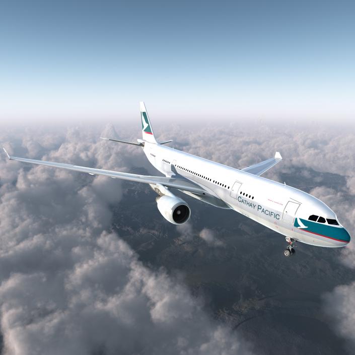 3D model Airbus A330-P2F Cathay Pacific