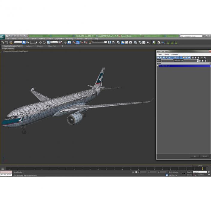 3D model Airbus A330-P2F Cathay Pacific