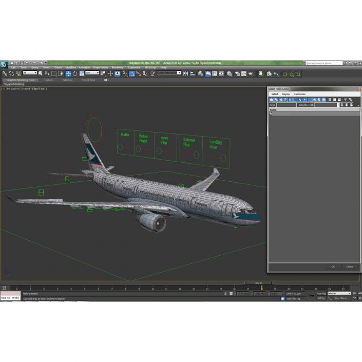 Airbus A330 P2F Cathay Pacific Rigged 3D