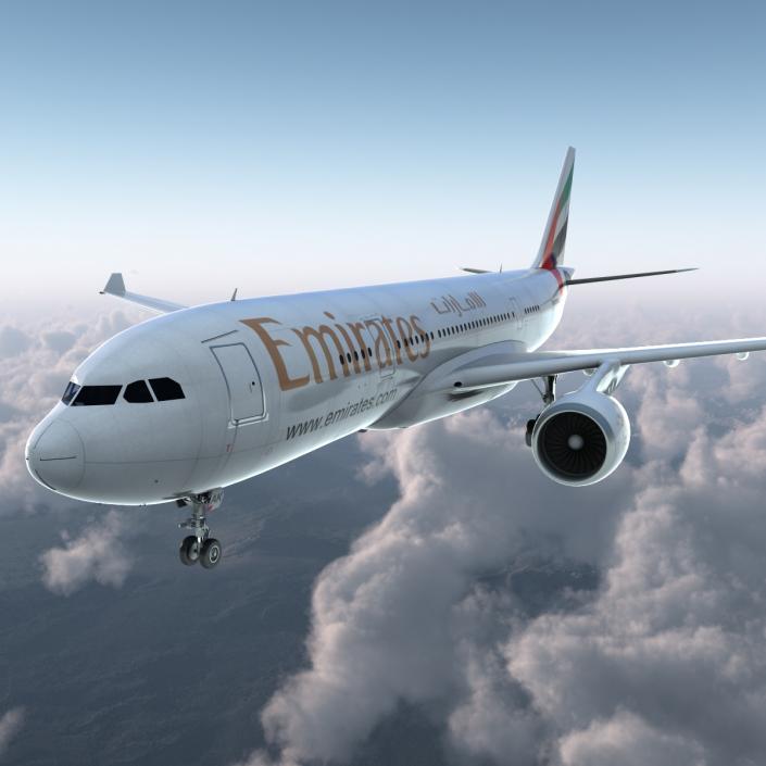 Airbus A330-P2F Emirates 3D model