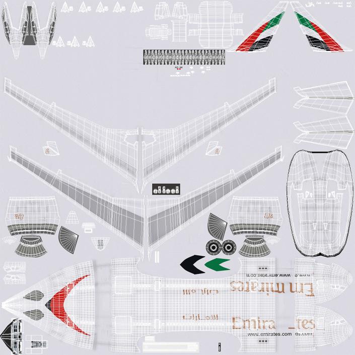 Airbus A330-P2F Emirates 3D model