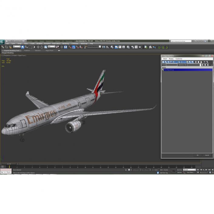 Airbus A330-P2F Emirates 3D model