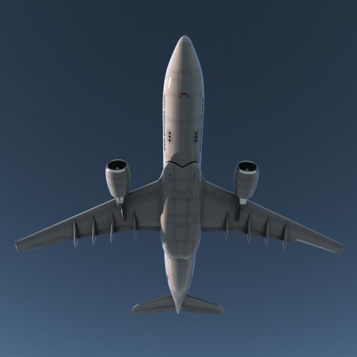 3D Airbus A330-P2F Emirates Rigged