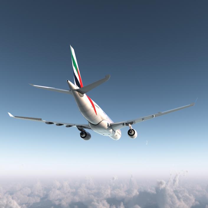 3D Airbus A330-P2F Emirates Rigged