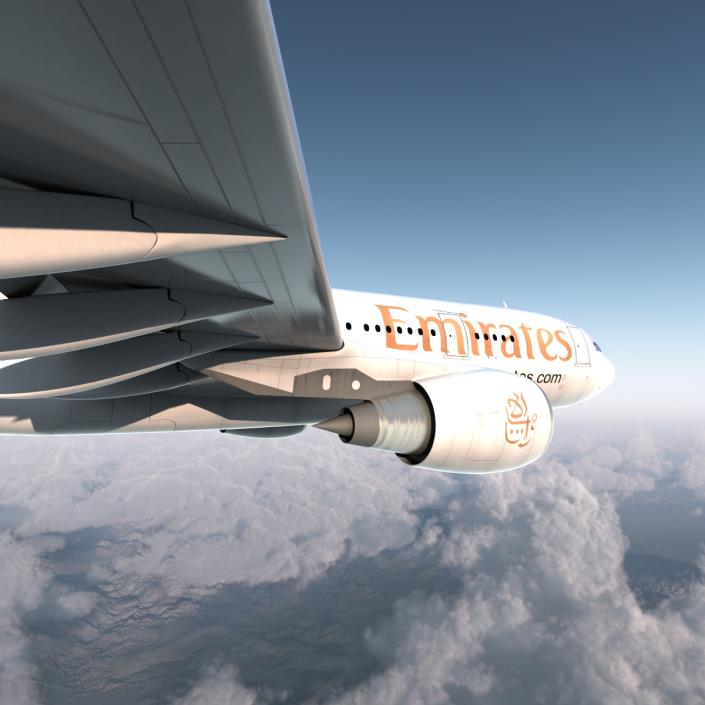 3D Airbus A330-P2F Emirates Rigged