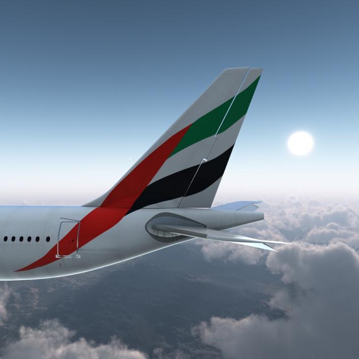 3D Airbus A330-P2F Emirates Rigged