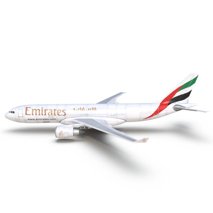 3D Airbus A330-P2F Emirates Rigged