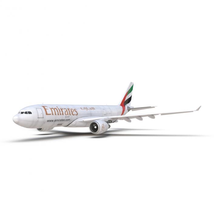 3D Airbus A330-P2F Emirates Rigged