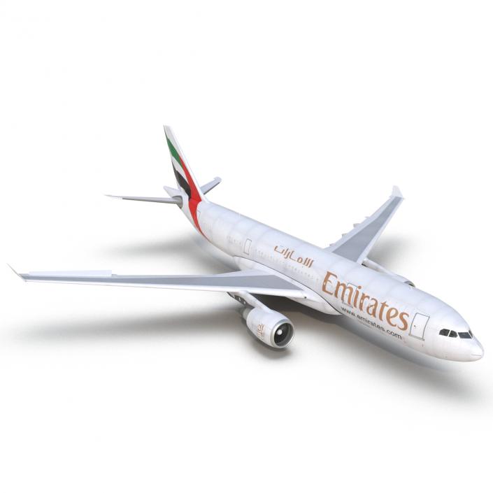 3D Airbus A330-P2F Emirates Rigged