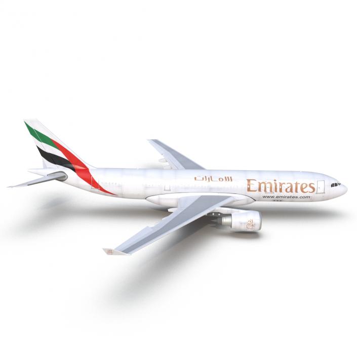 3D Airbus A330-P2F Emirates Rigged