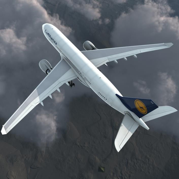 3D model Airbus A330-P2F Lufthansa