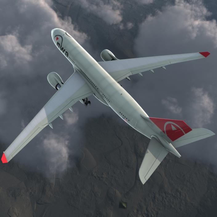 Airbus A330-P2F Northwest Airlines 3D model