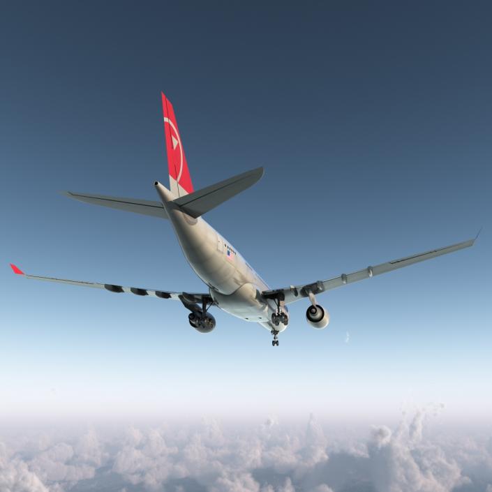 Airbus A330-P2F Northwest Airlines 3D model