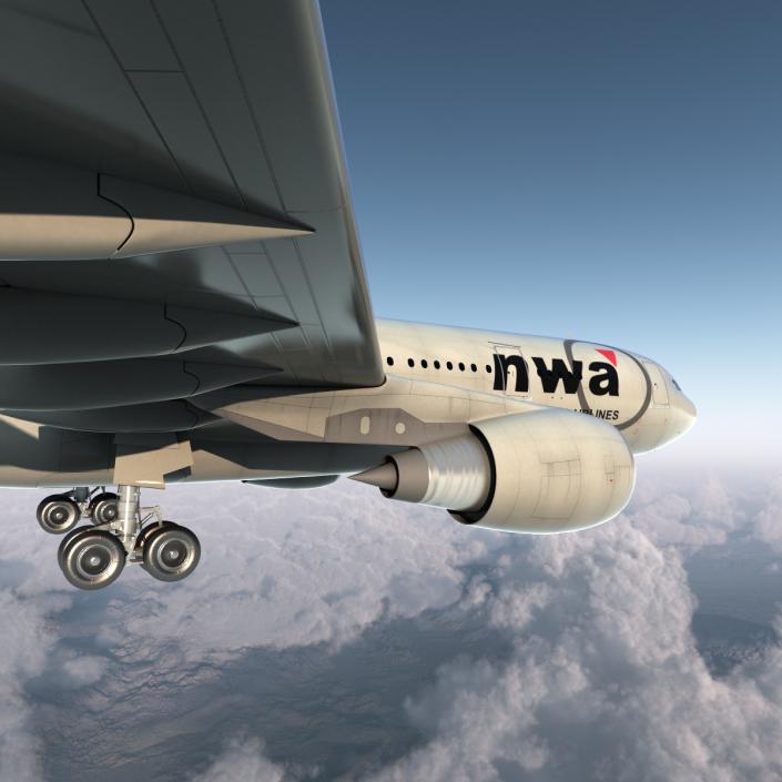 Airbus A330-P2F Northwest Airlines 3D model