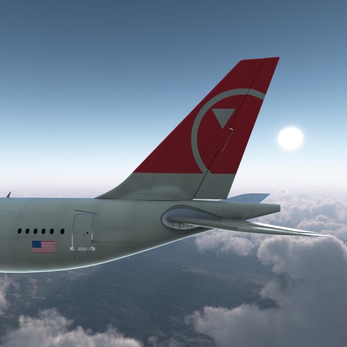 Airbus A330-P2F Northwest Airlines 3D model