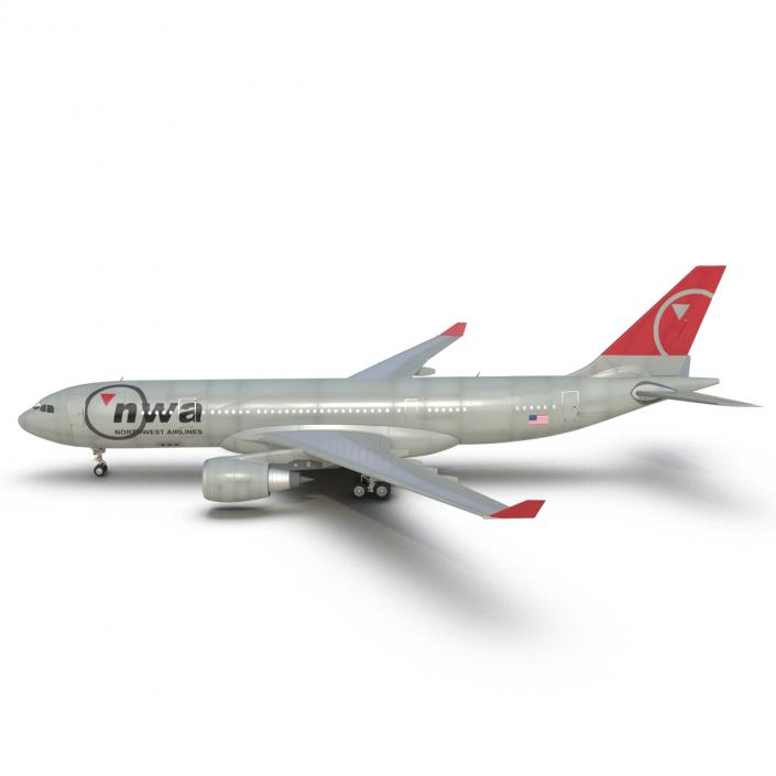 Airbus A330-P2F Northwest Airlines 3D model