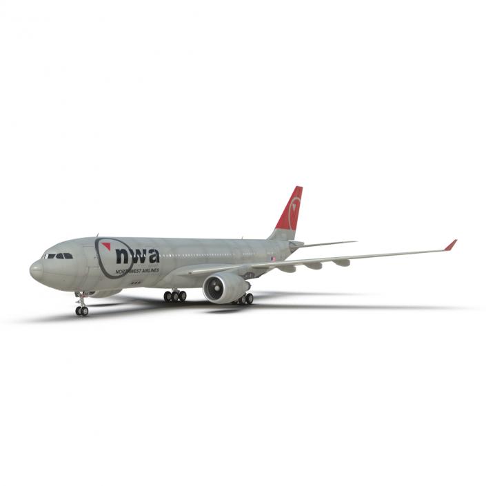 Airbus A330-P2F Northwest Airlines 3D model