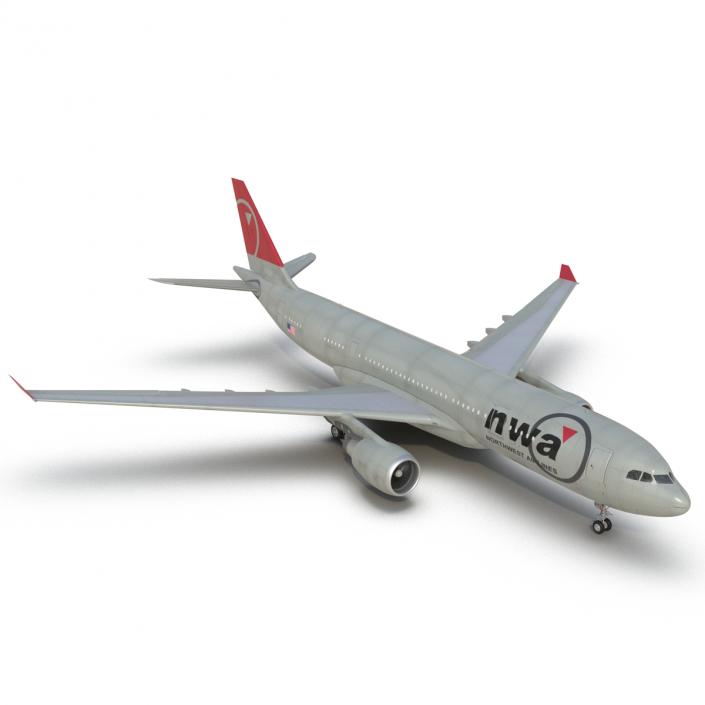 Airbus A330-P2F Northwest Airlines 3D model