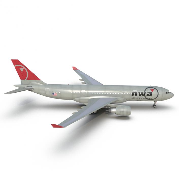 Airbus A330-P2F Northwest Airlines 3D model