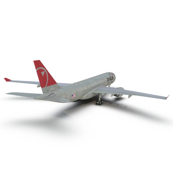 Airbus A330-P2F Northwest Airlines 3D model