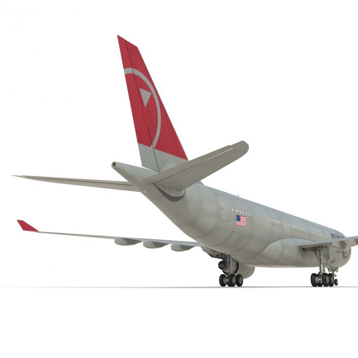 Airbus A330-P2F Northwest Airlines 3D model