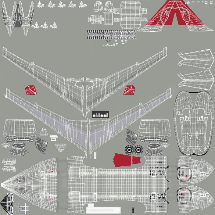 Airbus A330-P2F Northwest Airlines 3D model