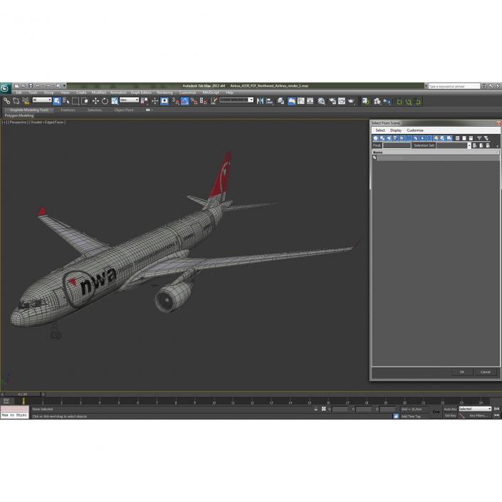 Airbus A330-P2F Northwest Airlines 3D model