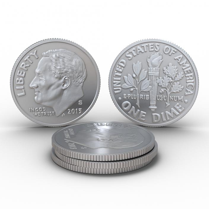 3D Dime United States Coin model