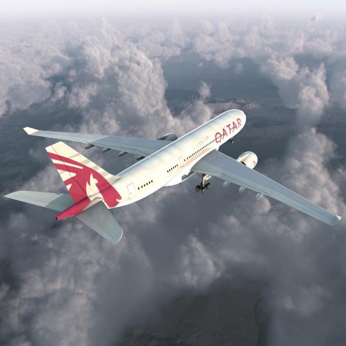 3D Airbus A330-P2F Qatar