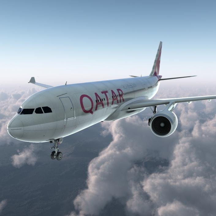 3D Airbus A330-P2F Qatar