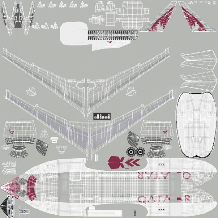 3D Airbus A330-P2F Qatar