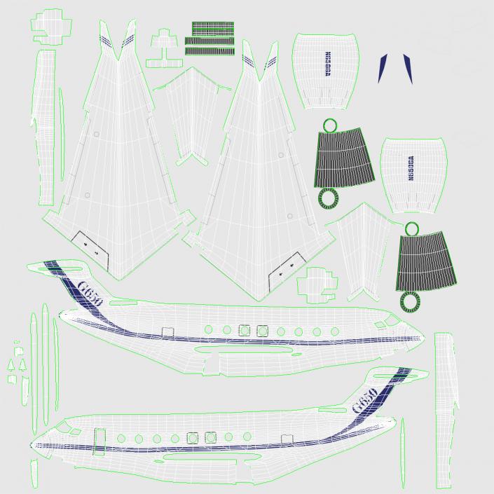 Gulfstream G650 Rigged 2 3D model