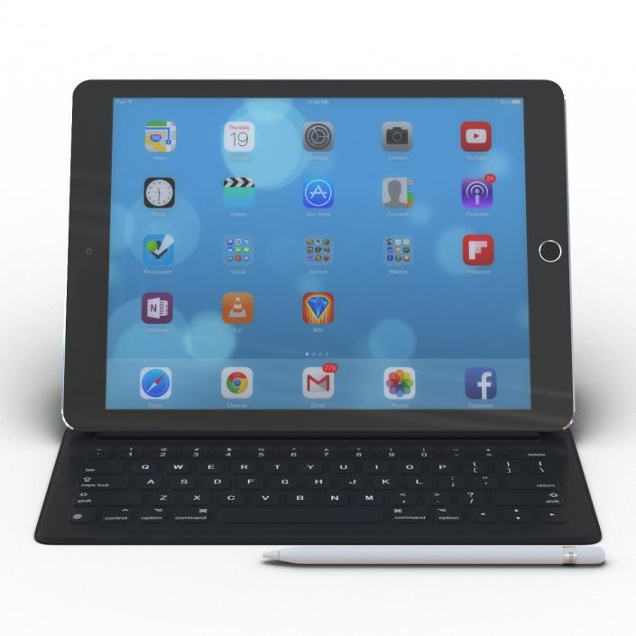 iPad Pro with PencilandSmart Keyboard 3D