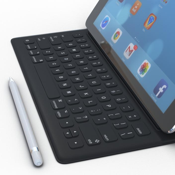 iPad Pro with PencilandSmart Keyboard 3D