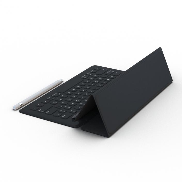 3D iPad Pro with Pencil and Smart Keyboard Rigged