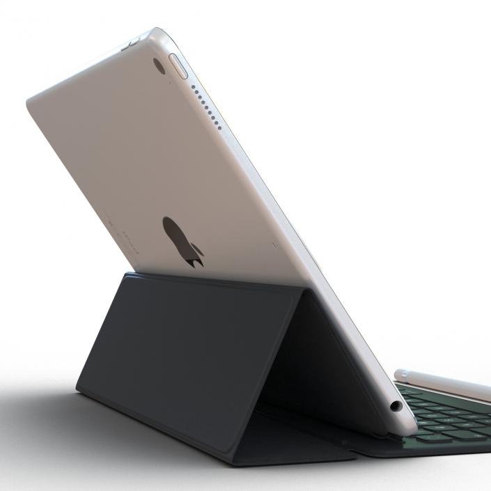 3D iPad Pro with Pencil and Smart Keyboard Rigged