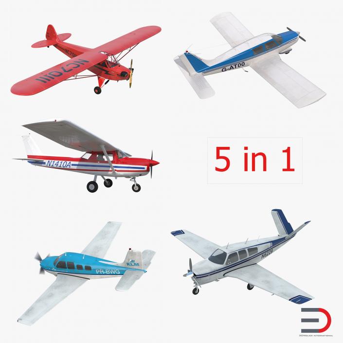 3D Private Airplanes Collection model