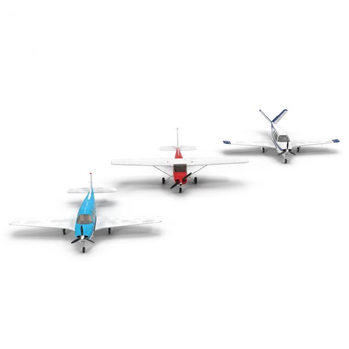 3D Private Airplanes Collection model