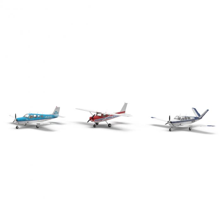 3D Private Airplanes Collection model