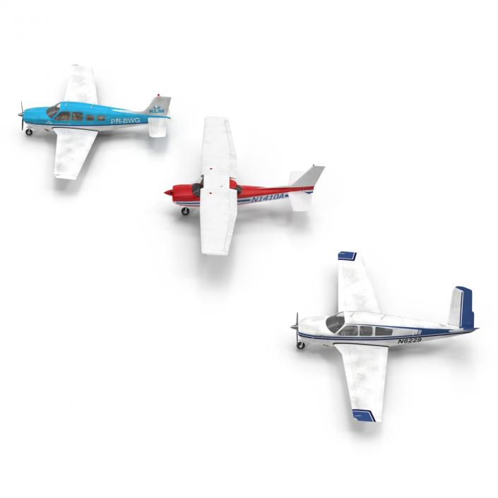 3D Private Airplanes Collection model