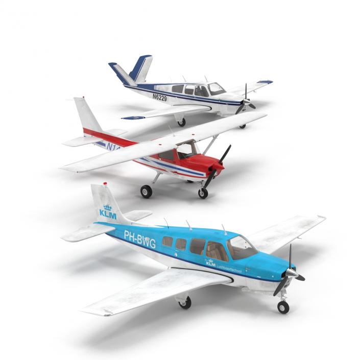 3D Private Airplanes Collection model