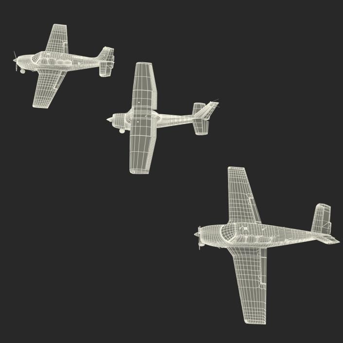 3D Private Airplanes Collection model