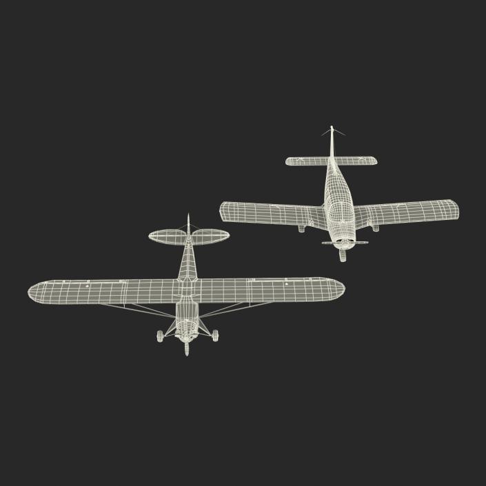 3D Private Airplanes Collection model