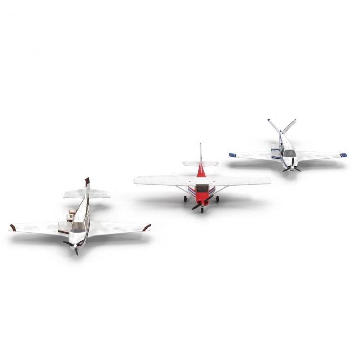 3D model Private Airplanes Rigged Collection