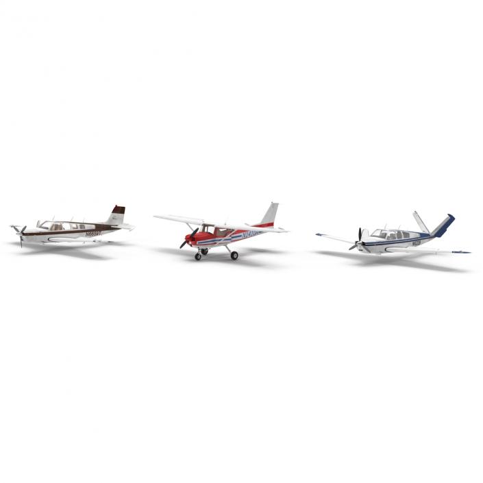 3D model Private Airplanes Rigged Collection