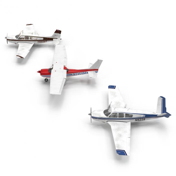 3D model Private Airplanes Rigged Collection